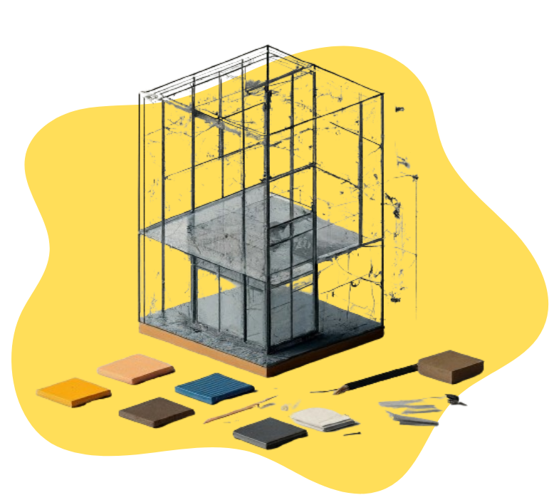 Big red movable factory in night time.